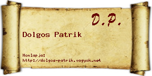 Dolgos Patrik névjegykártya